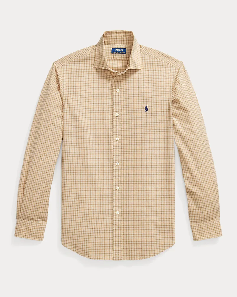 Ralph Lauren Custom-Fit Karohemd aus Popeline Tan