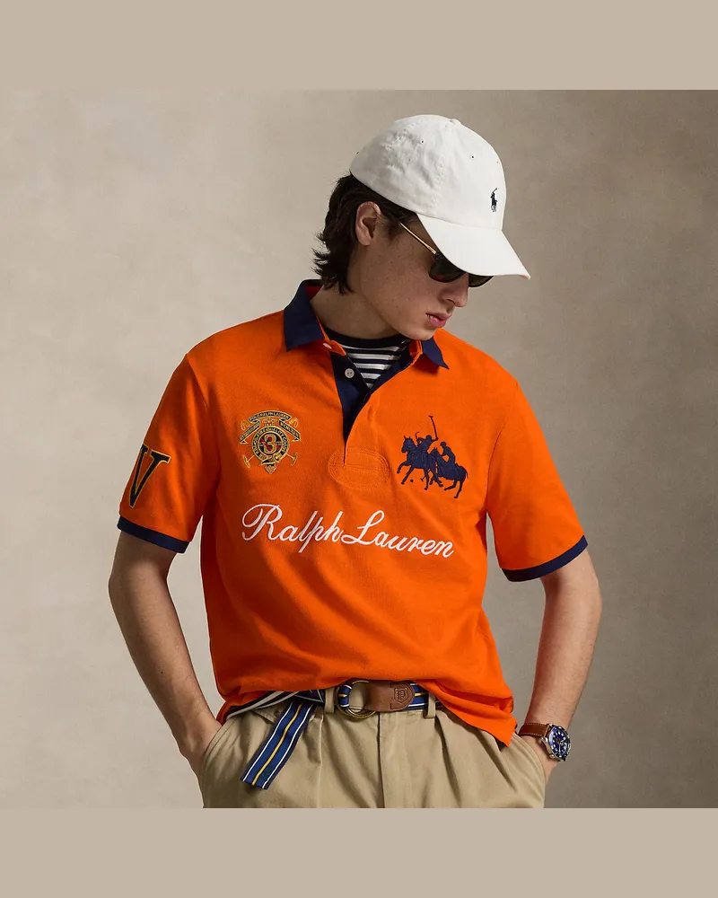 Ralph Lauren Classic-Fit Piqué-Poloshirt mit Wappen Orange