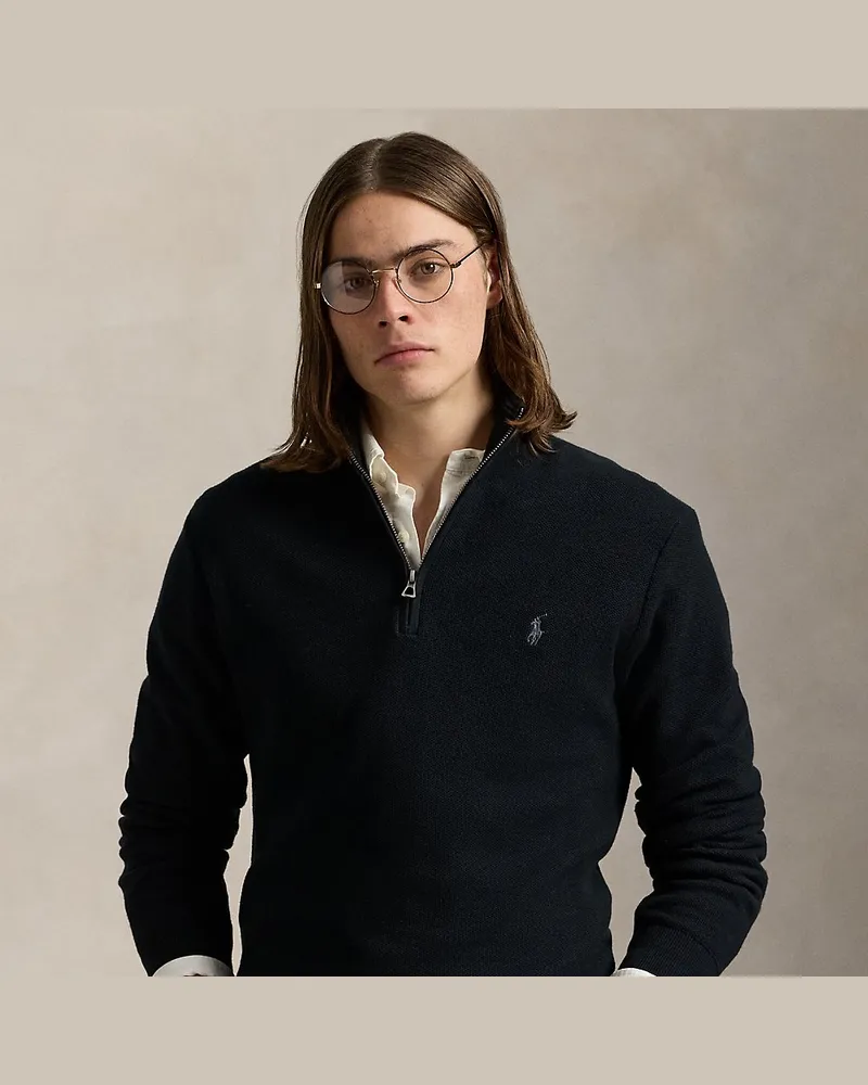 Ralph Lauren Pullover aus Baumwollpiqué Black
