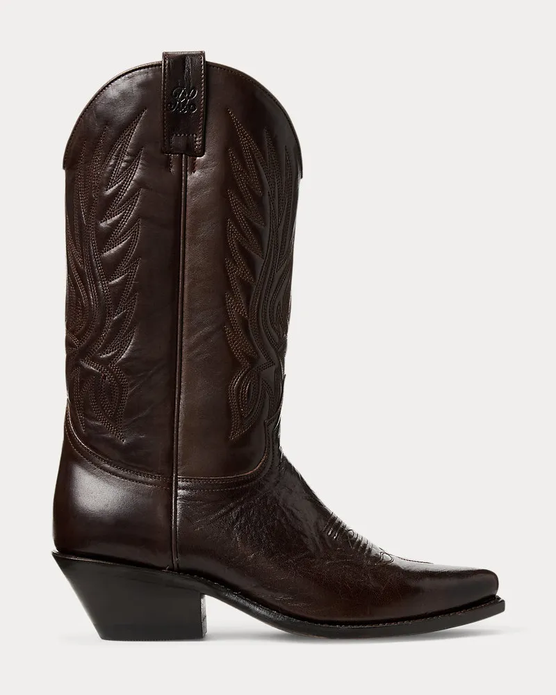 Ralph Lauren Cowboystiefel Chilton aus Vachetteleder Brown