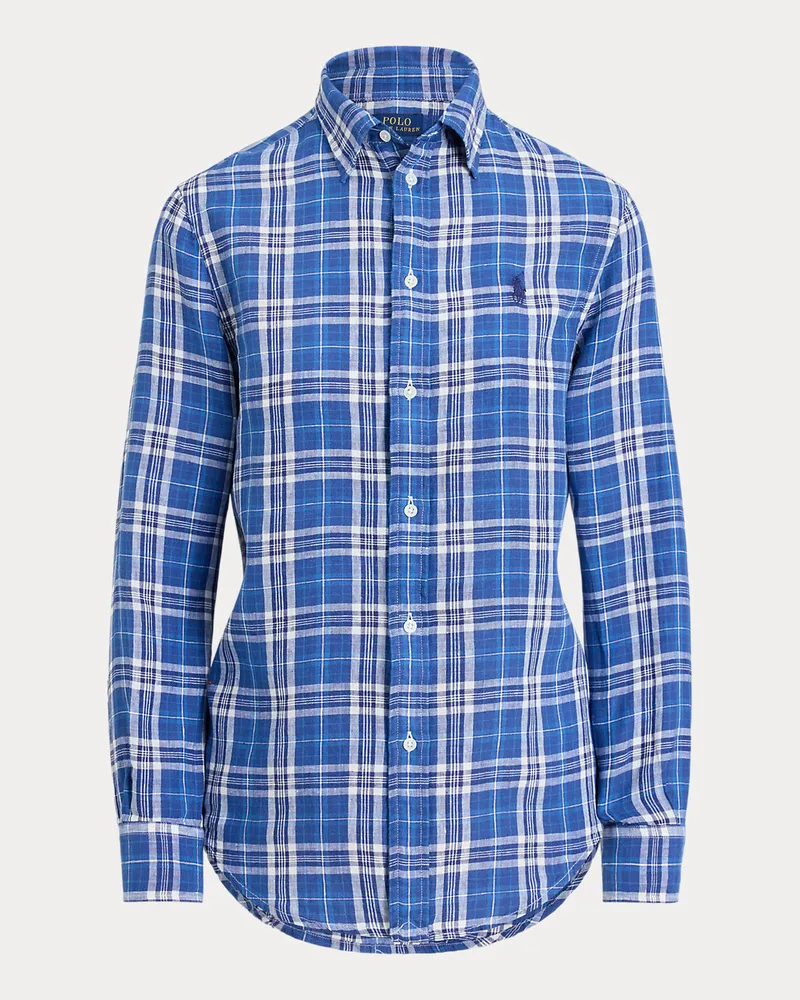 Ralph Lauren Gestreiftes Classic-Fit Leinenhemd Blue