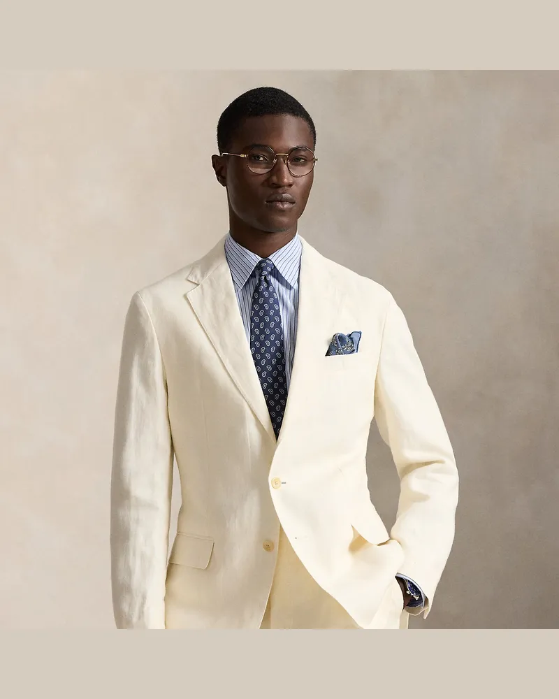 Ralph Lauren Tailored-Fit Leinen-Anzugjacke Polo Soft Cream