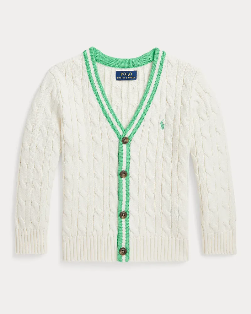 Ralph Lauren Cricket-Strickjacke aus Baumwolle Cream