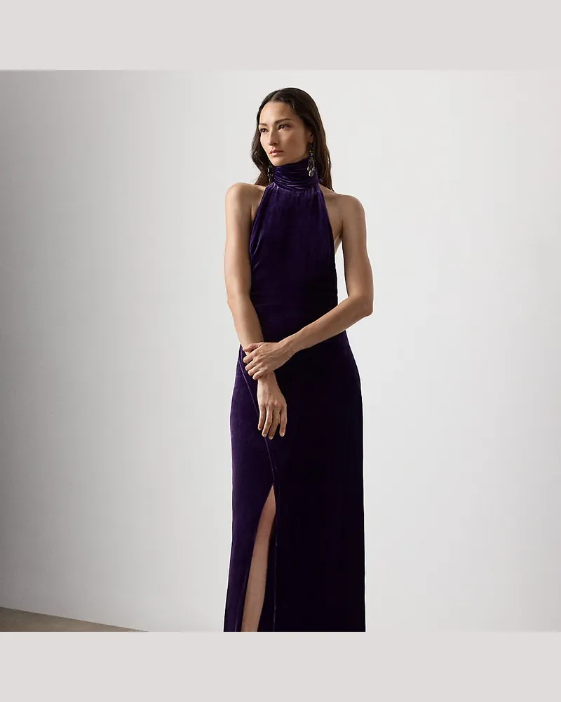 Ralph Lauren Abendkleid Tatum aus Stretchsamt Red