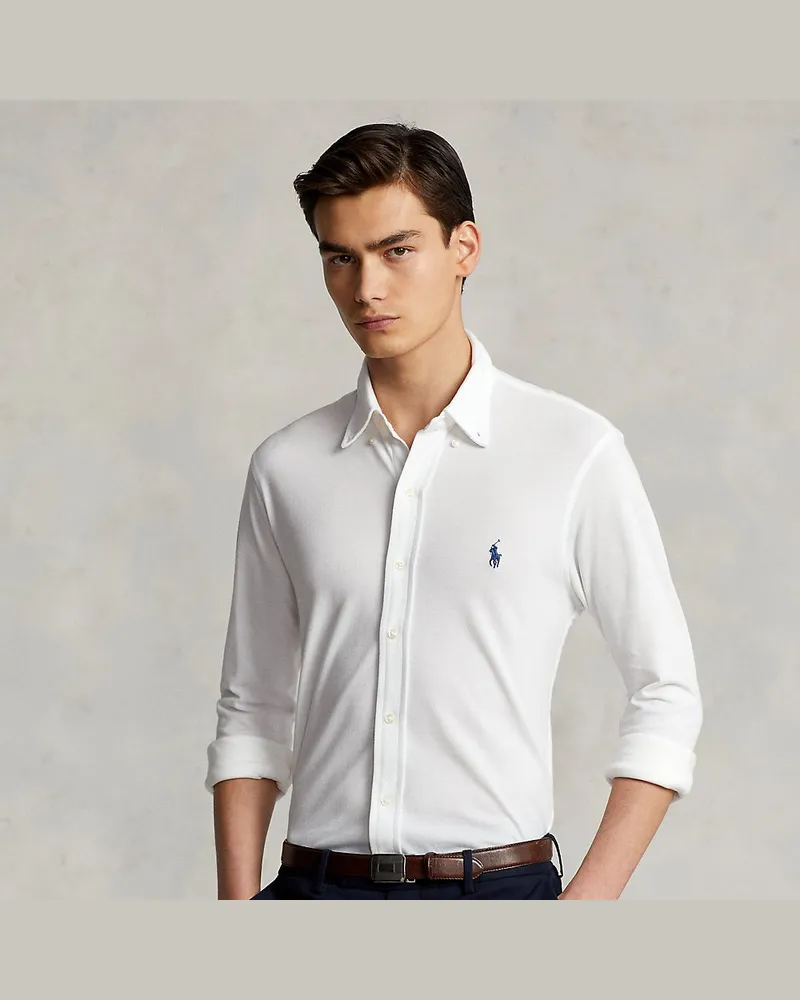Ralph Lauren Featherweight-Piqué-Hemd White