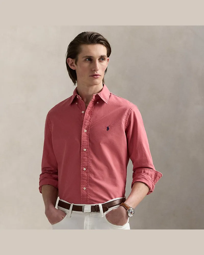 Ralph Lauren Gefärbtes Slim-Fit Oxfordhemd Red