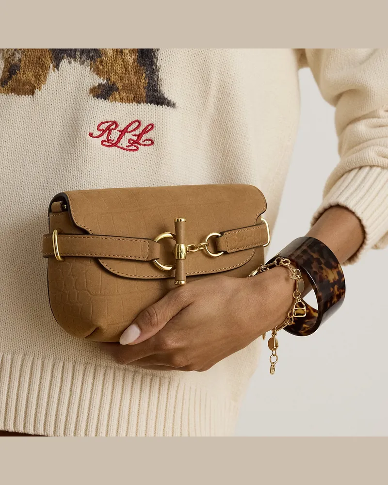Ralph Lauren Kleine Umhängetasche Blaike mit Prägung Tan