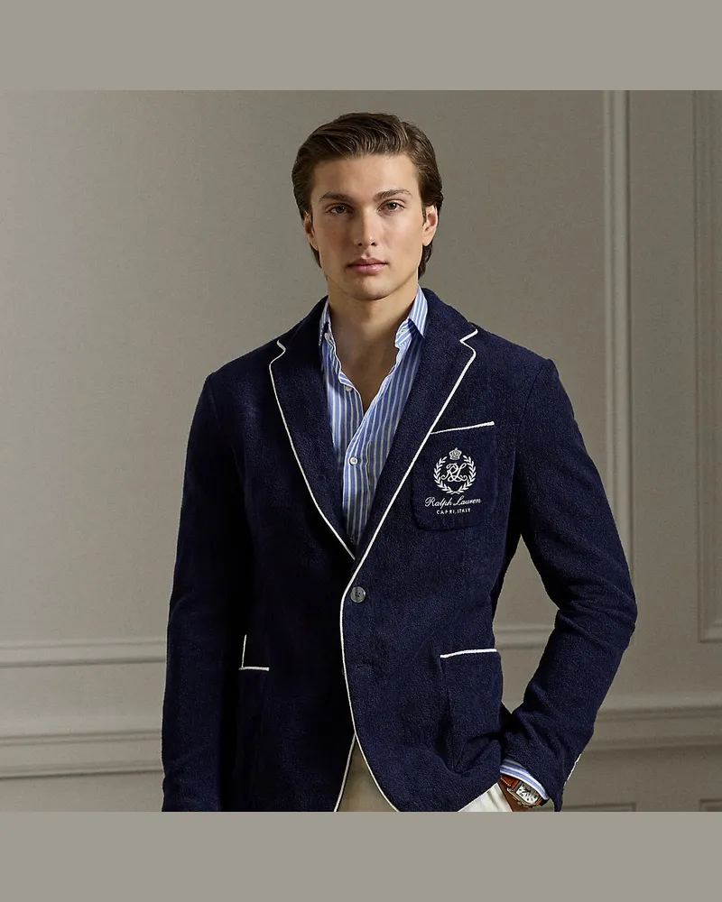 Ralph Lauren Handgeschneiderte Sakko aus Frottee Blue
