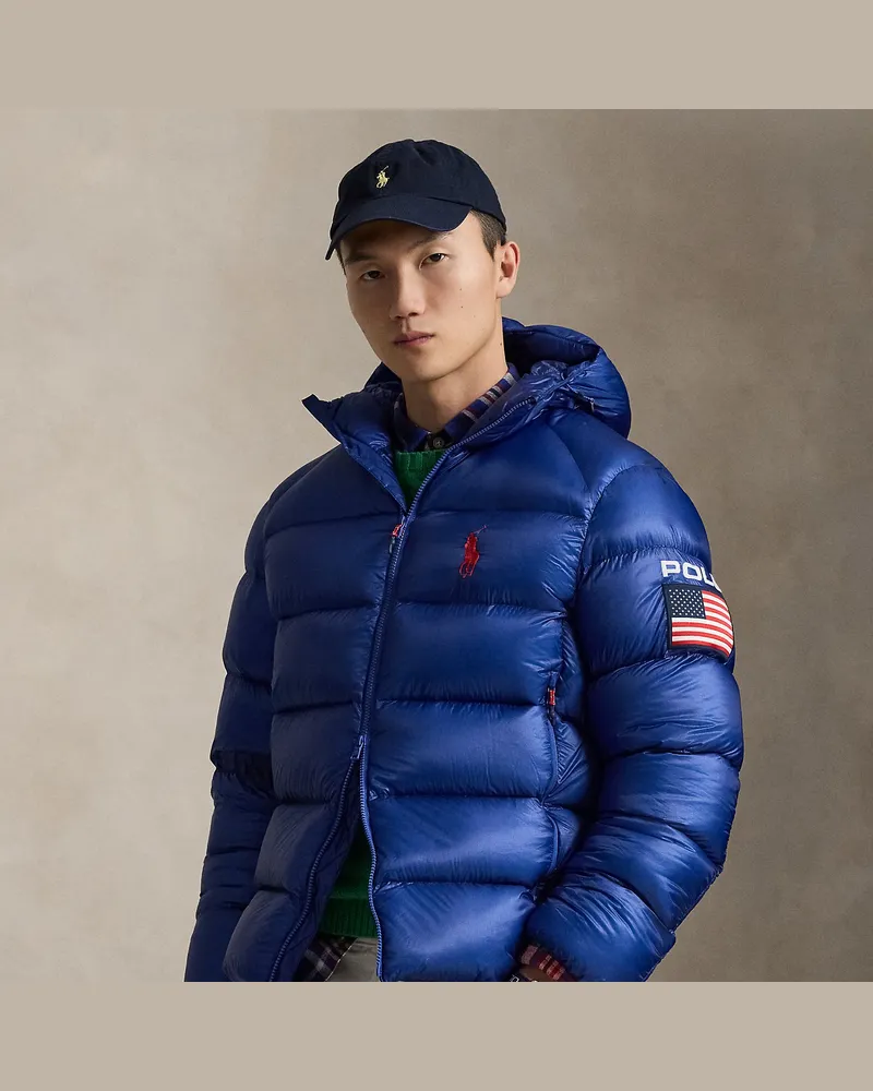 Ralph Lauren Die Daunenjacke Hawthorne mit US-Flagge Blue