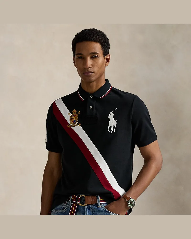 Ralph Lauren Custom-Slim-Fit Jubiläums-Poloshirt Black