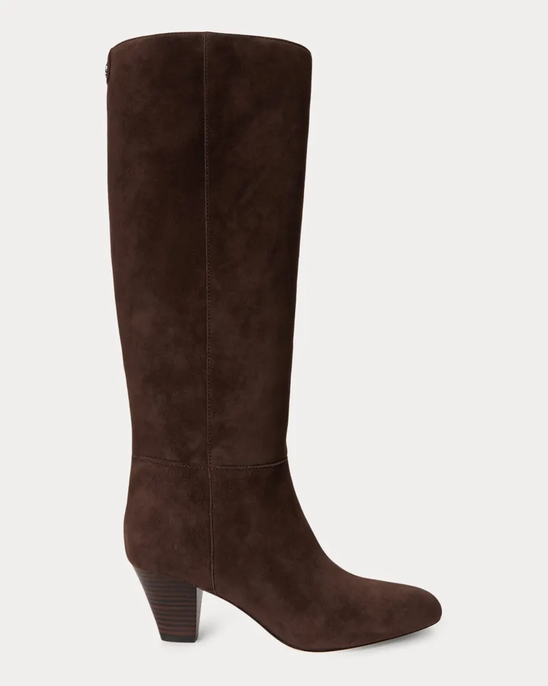 Ralph Lauren Hoher Stiefel Emersyn aus Wildleder Brown
