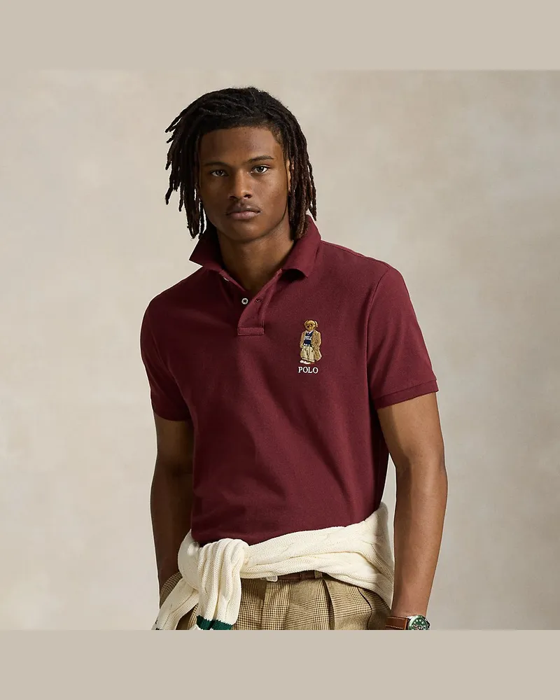 Ralph Lauren Custom-Slim-Fit Poloshirt mit Polo Bear Red