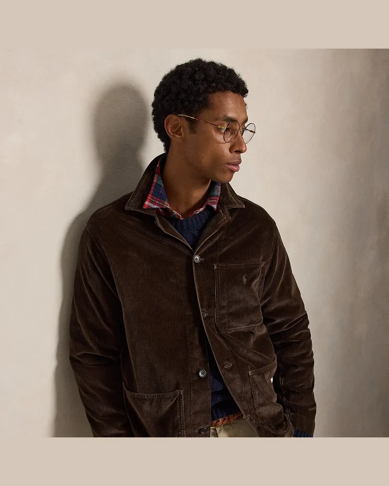 Ralph Lauren Utility-Hemdjacke aus Kordsamt Brown
