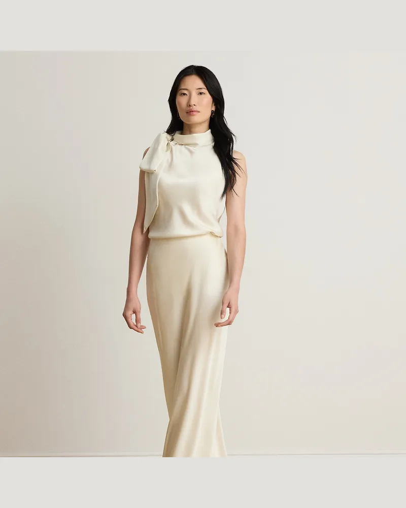 Ralph Lauren Maxirock aus Satin-Charmeuse Cream