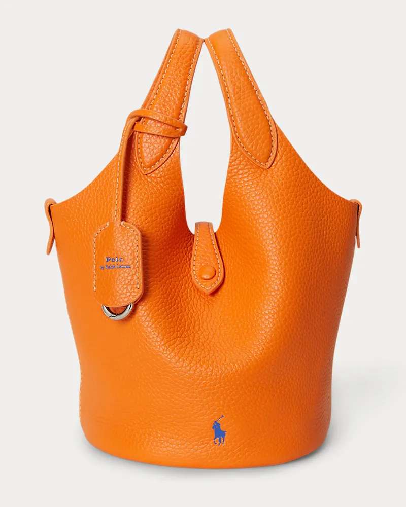 Ralph Lauren Kleine Umhängetasche Polo Play aus Leder Orange