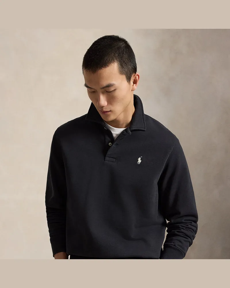 Ralph Lauren Loopback-Fleece-Sweatshirt mit Kragen Black