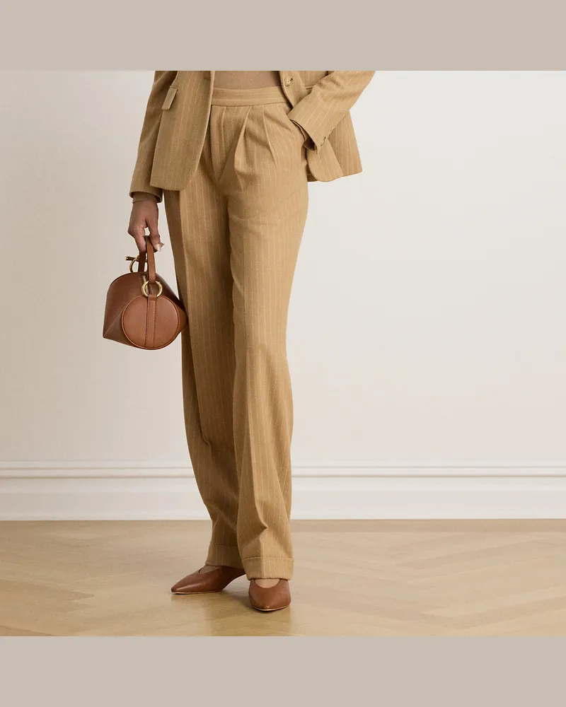 Ralph Lauren Straight-Fit Twillhose mit Nadelstreifen Tan