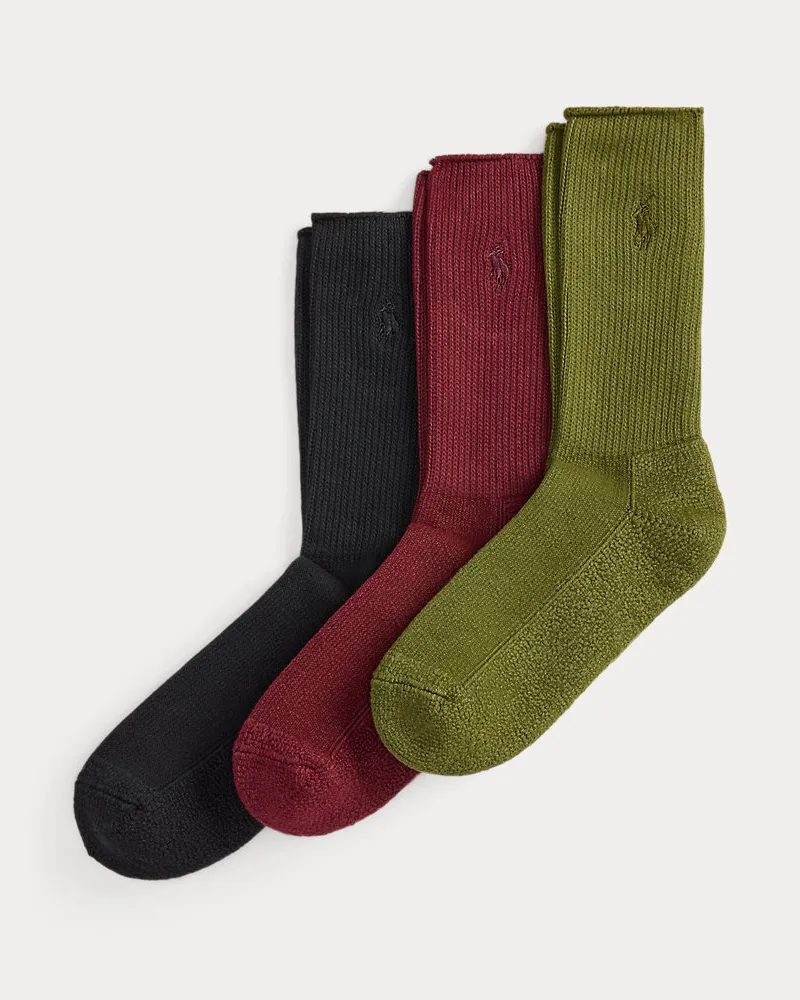 Ralph Lauren 3er-Pack Crew-Socken Green