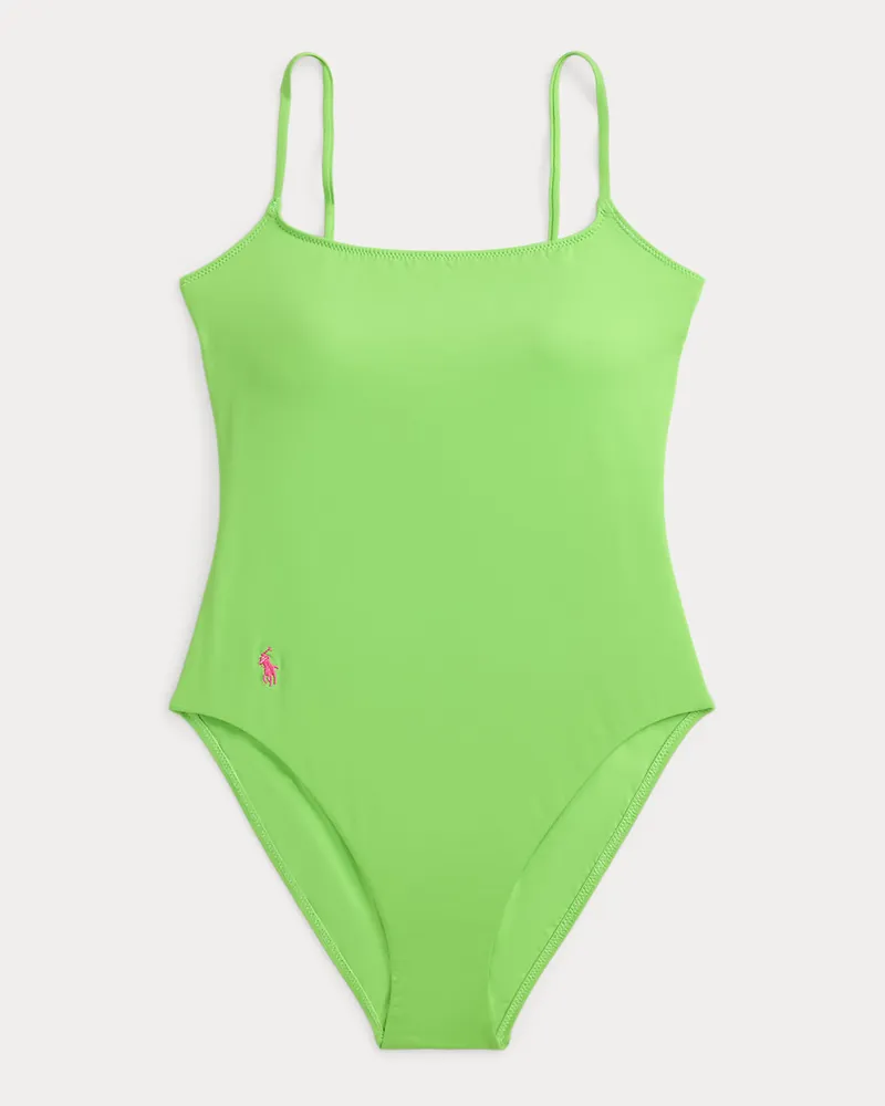 Ralph Lauren Badeanzug mit Spaghettiträgern Green