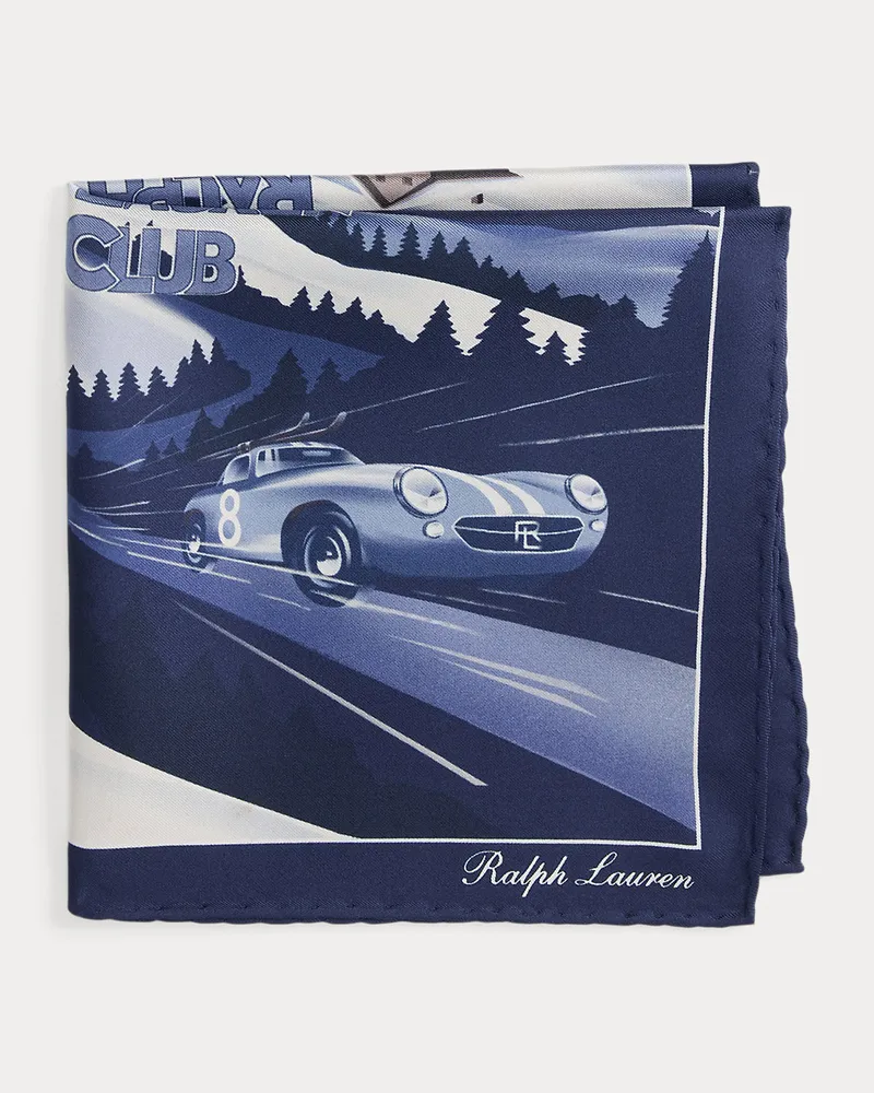 Ralph Lauren Einstecktuch aus Seide mit Skimotiv Blue