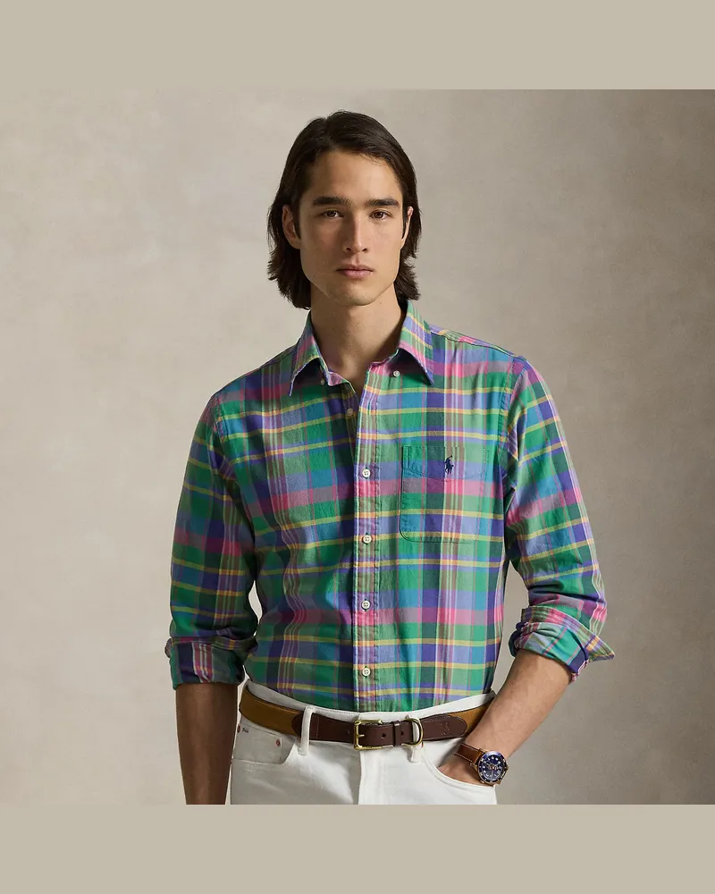 Ralph Lauren Classic-Fit Chinohemd mit Karomuster Green
