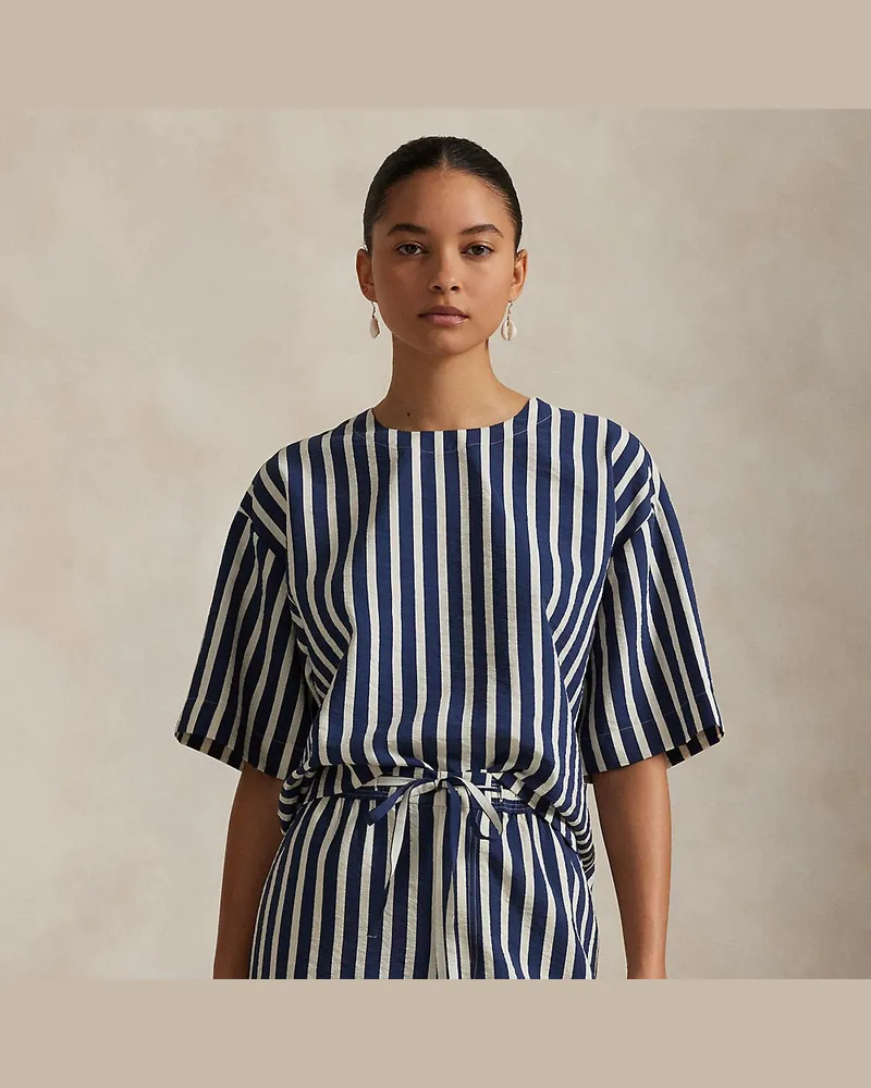 Ralph Lauren Kurzärmliges Oberteil mit Streifen Blue