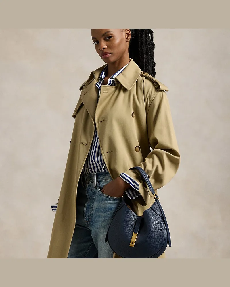 Ralph Lauren Kleine Schultertasche Polo ID mit Prägung Blue