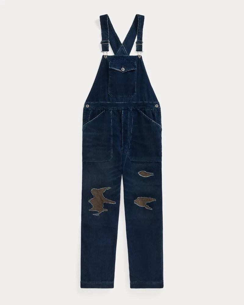 Ralph Lauren Kordsamt-Overall mit Ausbesserungen Blue