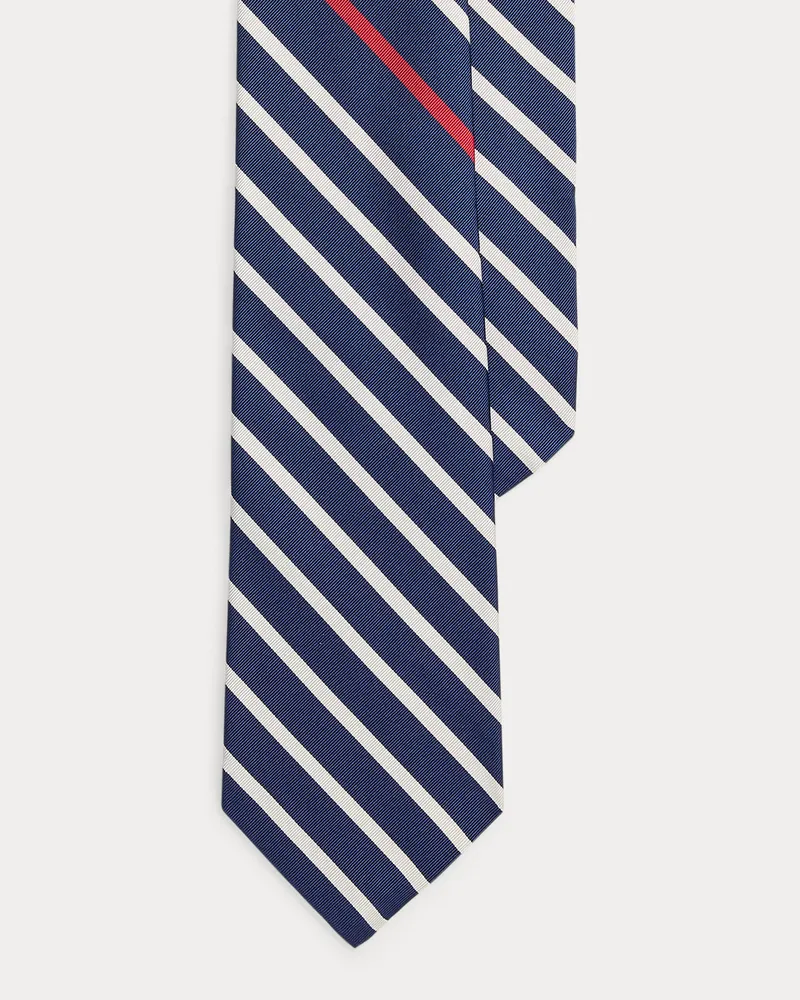 Ralph Lauren Gestreifte Mogador-Krawatte mit Seide Blue