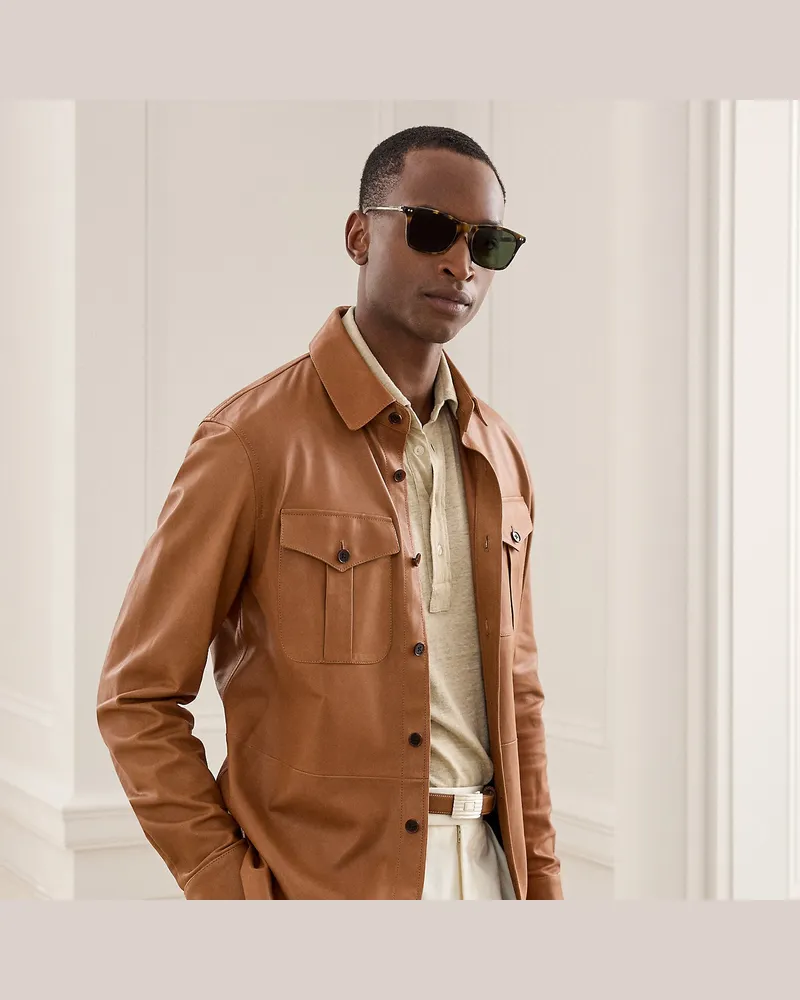 Ralph Lauren Hemdjacke aus Leder Brown