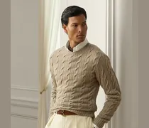 Kaschmirpullover mit Zopfmuster