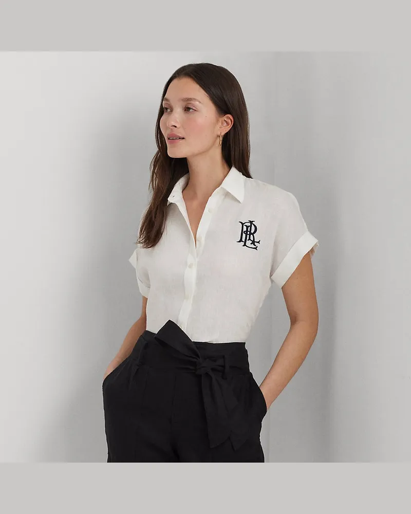 Ralph Lauren Relaxed-Fit Kurzarmhemd aus Leinen White