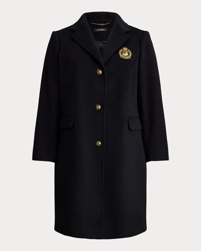 Ralph Lauren Plus Größen - Mantel mit Wappenaufnäher Black