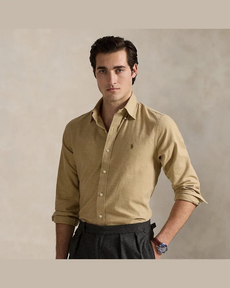 Ralph Lauren Custom-Fit Performance-Hemd aus Twill Brown