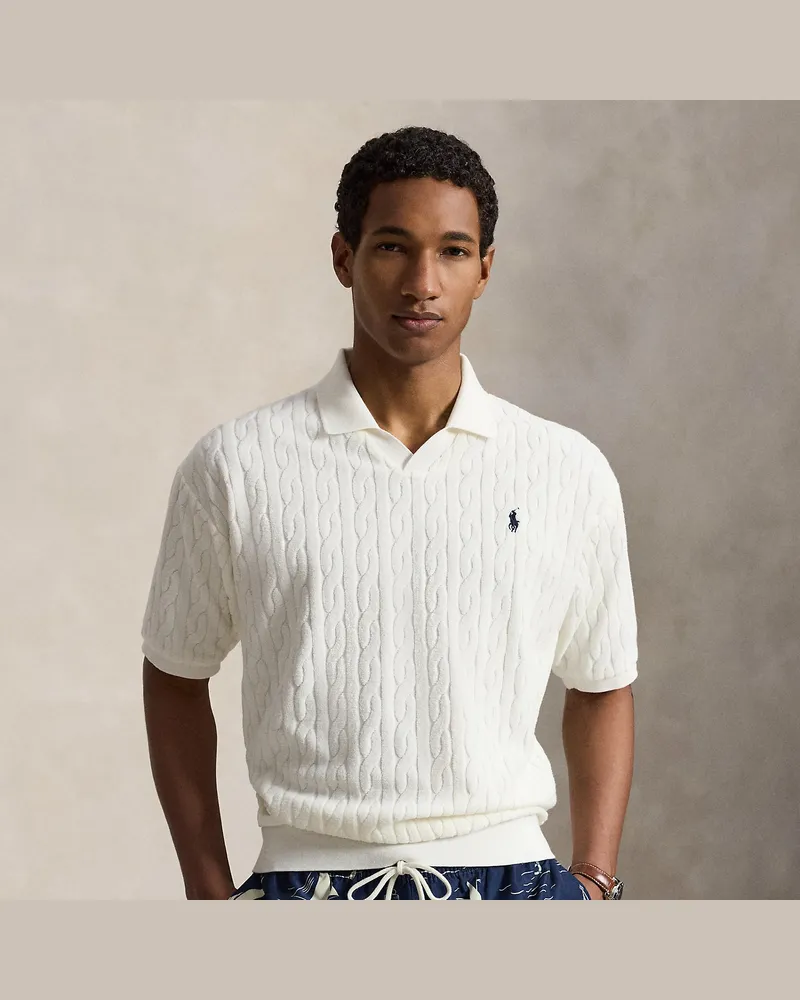 Ralph Lauren Relaxed-Fit Poloshirt mit Zopfmuster White