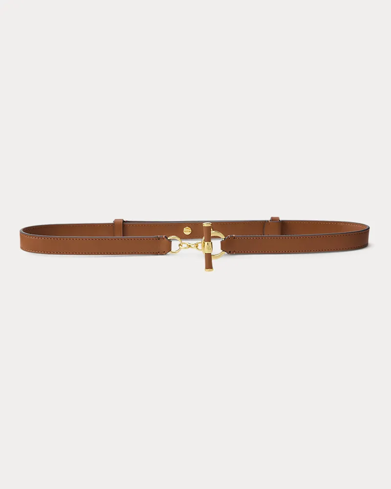 Ralph Lauren Schmaler Knebelgürtel aus Leder Brown