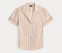Geblümte Bluse mit Schnürdetail hinten
