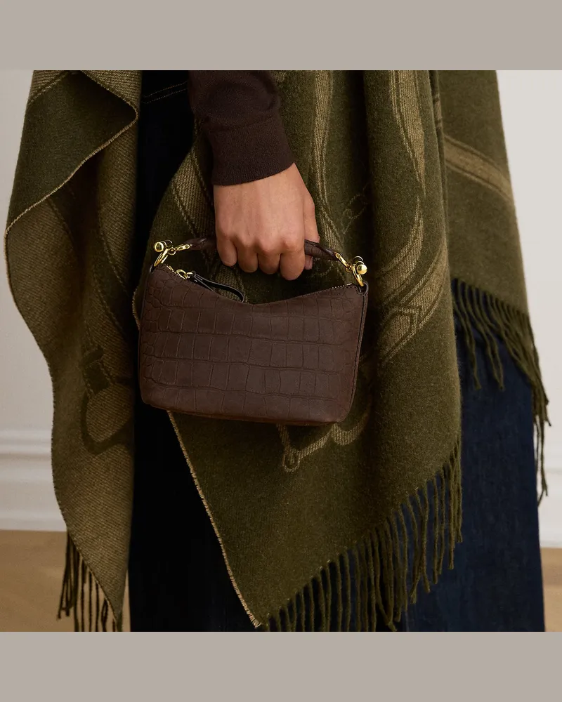 Ralph Lauren Mini-Schultertasche Blaike aus Nubuk Brown