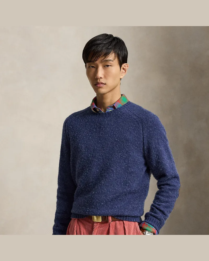 Ralph Lauren Pullover aus Woll-Kaschmir mit Wildleder Blue