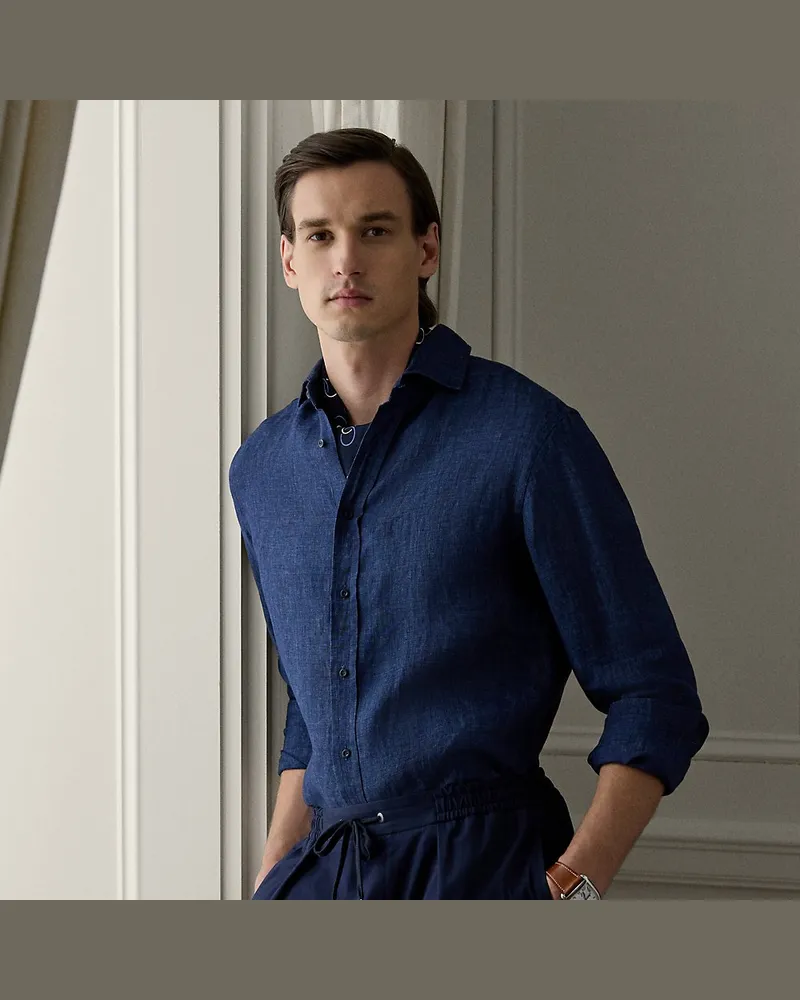 Ralph Lauren Leinenhemd Blue