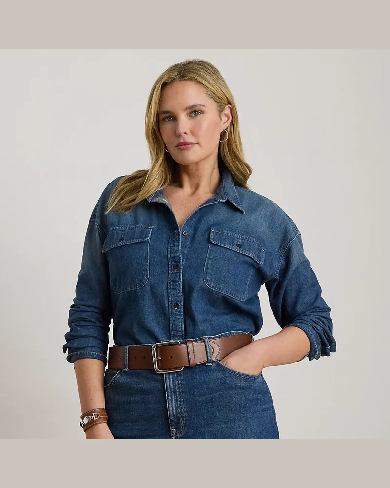 Ralph Lauren Plus Größen - Jeanshemd Blue