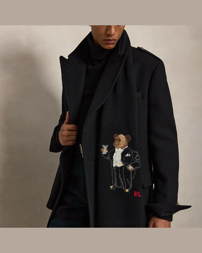 Ralph Lauren Wollschal mit Martini Bear Black