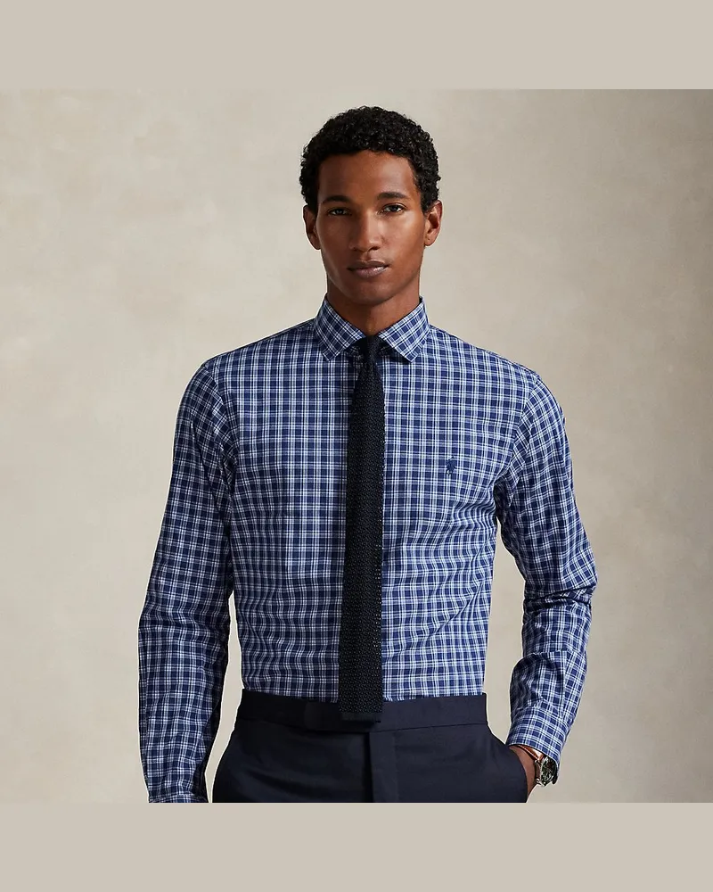 Ralph Lauren Custom-Fit Karohemd aus Popeline Blue