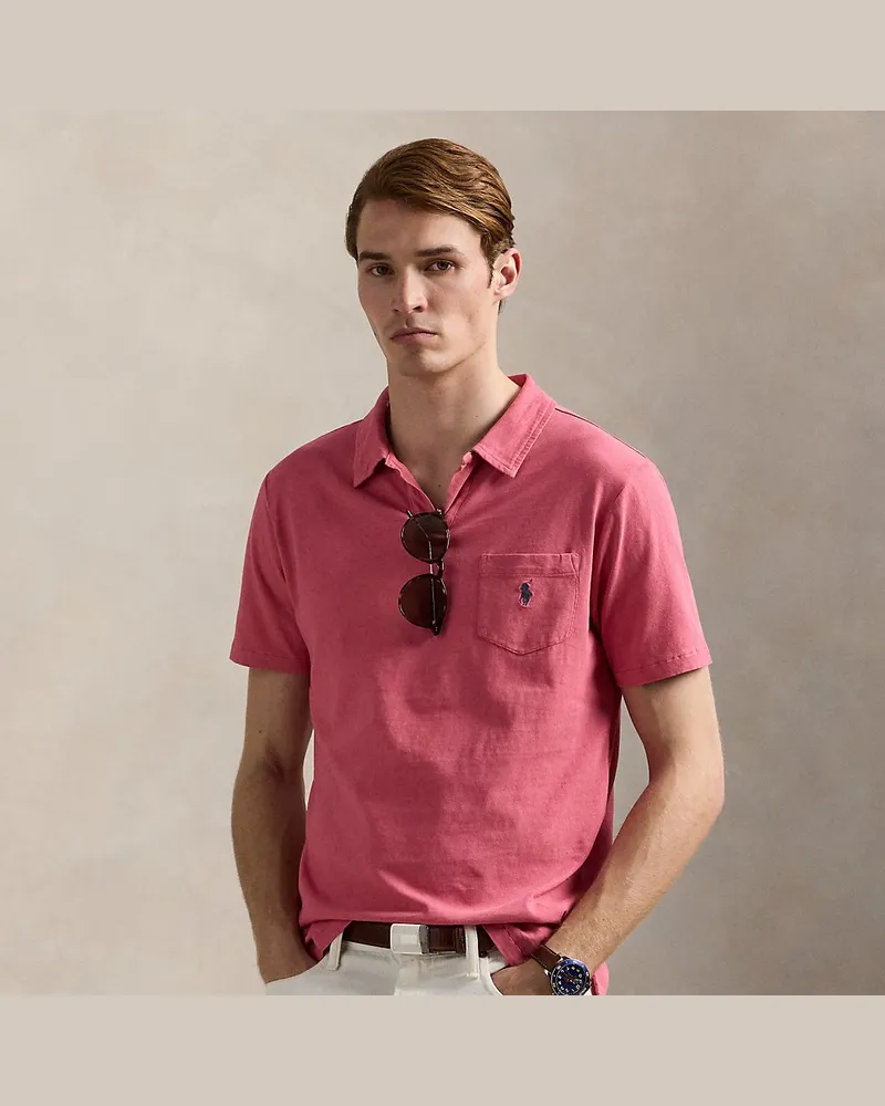 Ralph Lauren Standard-Fit Baumwoll-Leinen-Poloshirt Red