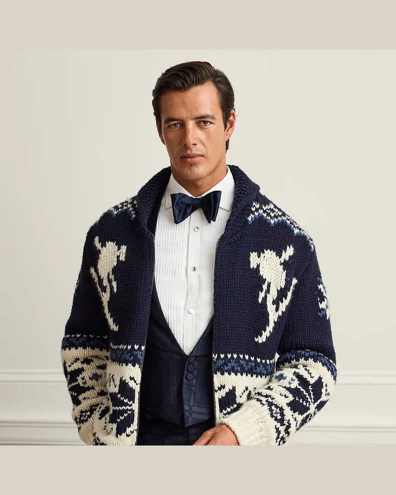 Ralph Lauren Strickjacke mit Schalkragen Blue