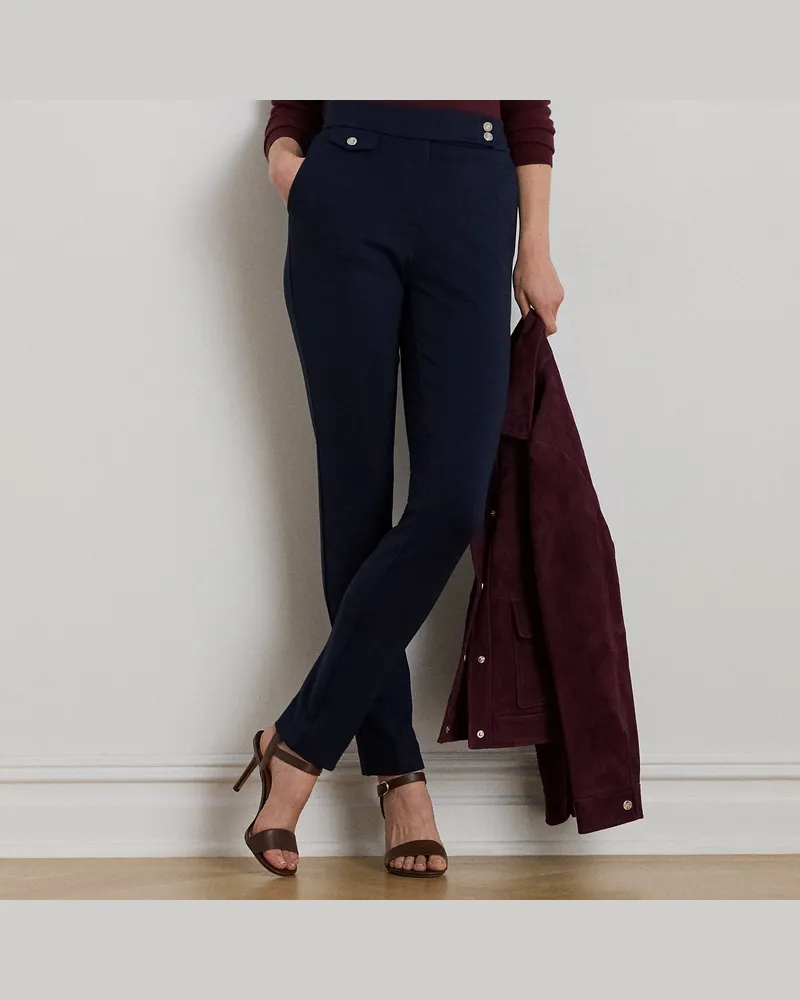 Ralph Lauren Kurzgrößen - Knöchellange Hose aus Ponté Blue