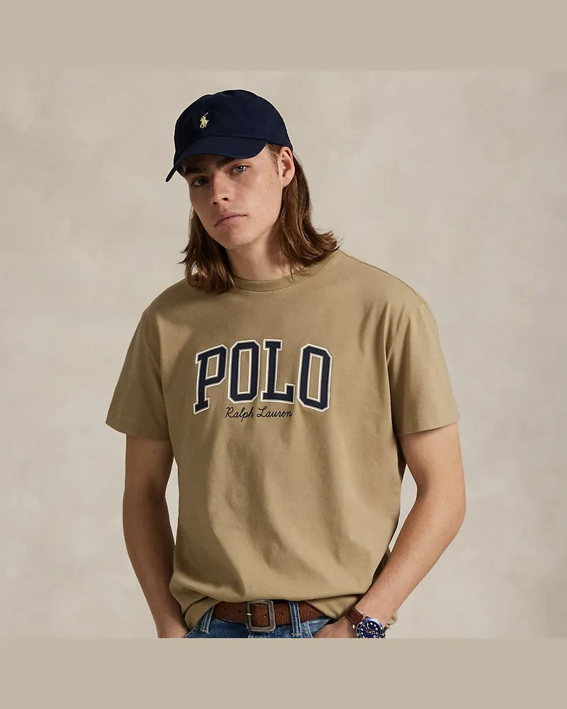 Ralph Lauren Custom-Slim-Fit Jersey-T-Shirt mit Logo Tan