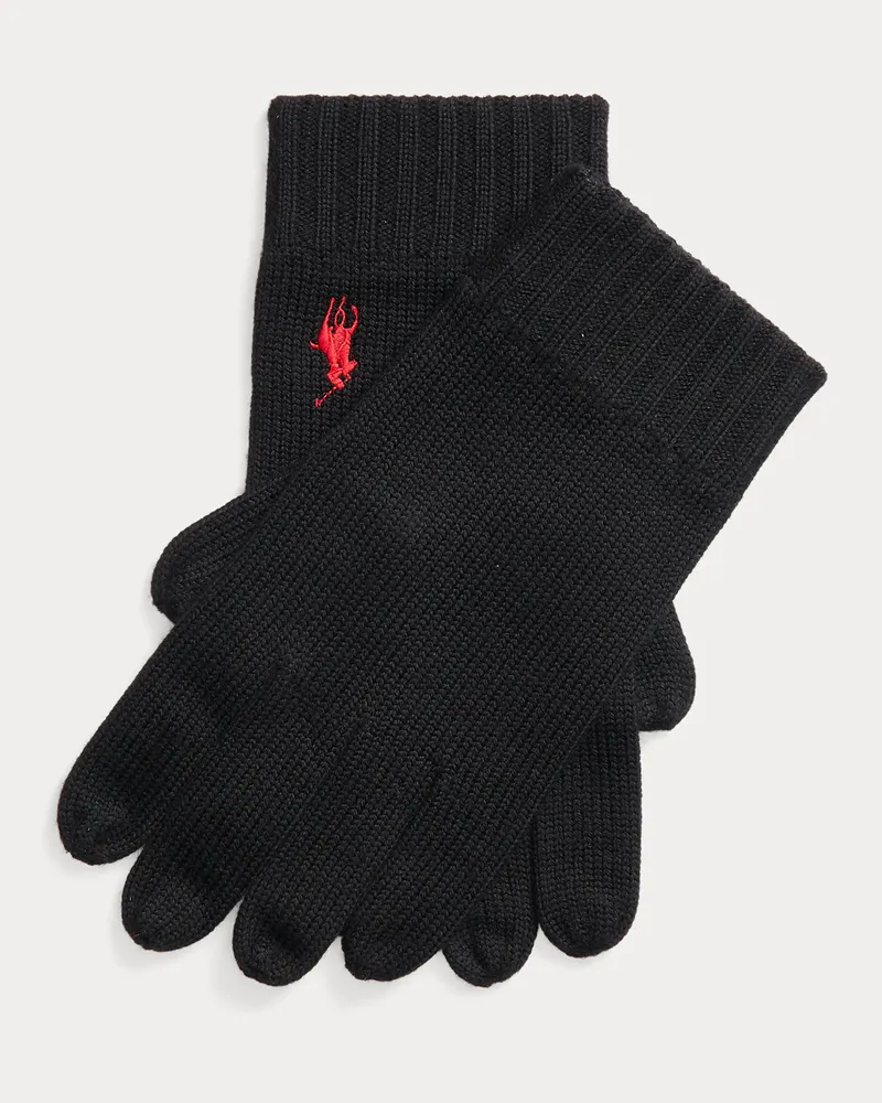 Ralph Lauren Wollhandschuhe mit Pony Black