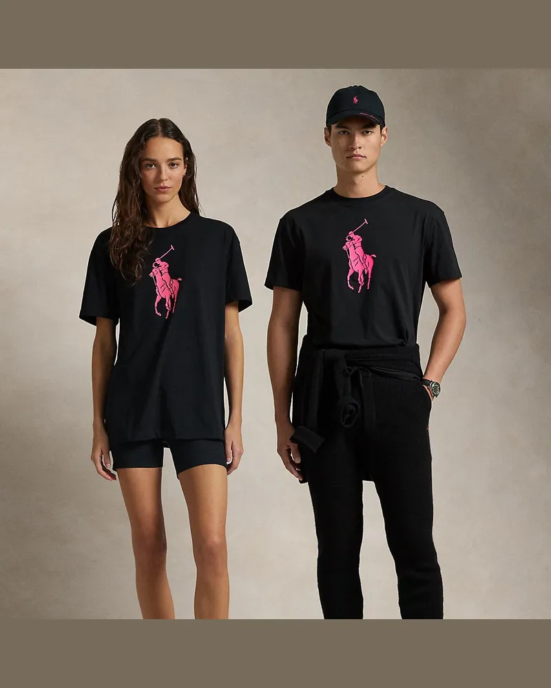 Ralph Lauren Classic-Fit T-Shirt mit Pink Pony Black