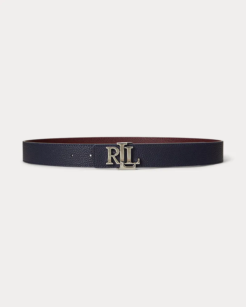 Ralph Lauren Wendegürtel aus Narbenleder mit Logo Blue